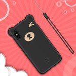 Wholesale iPhone Xr 3D Teddy Bear Design Case with Hand Strap (Black)